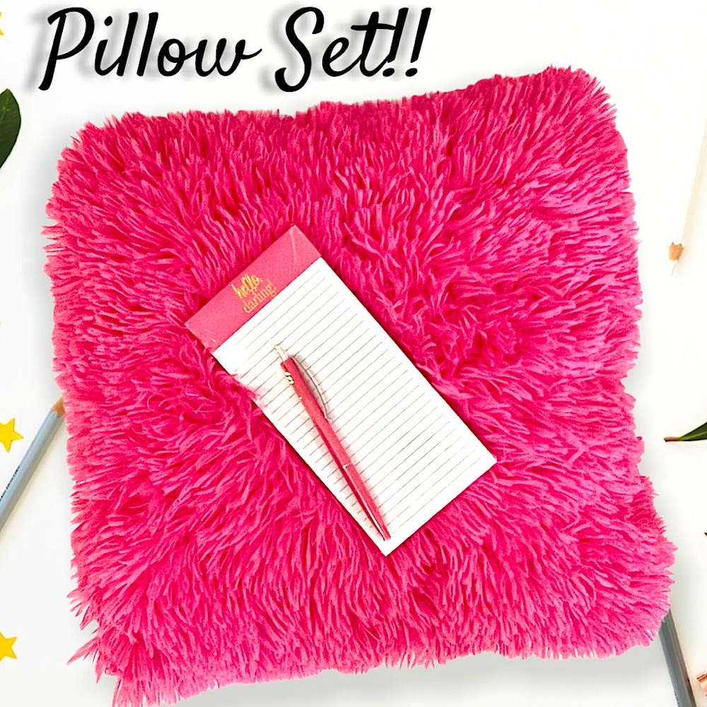 Fuzzy Pillow with matching notepad and pen!